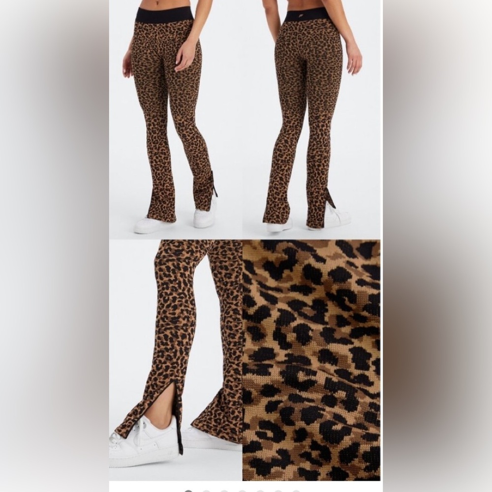 Fabletics Brown & Black Leopard Print Bootcut Flare Pants
